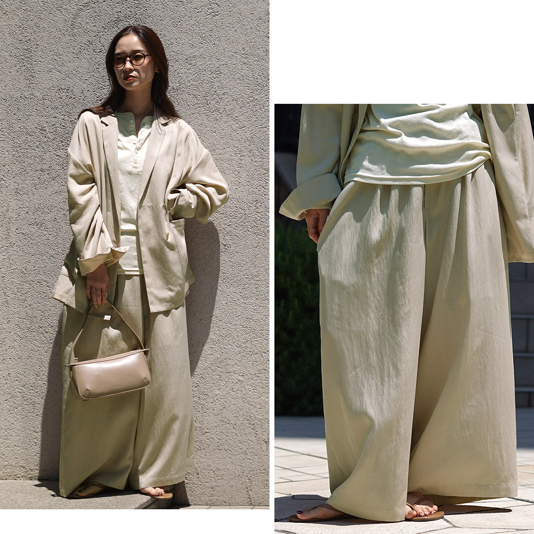 ETRE TOKYO（エトレトウキョウ） リラクシータックワイドパンツ