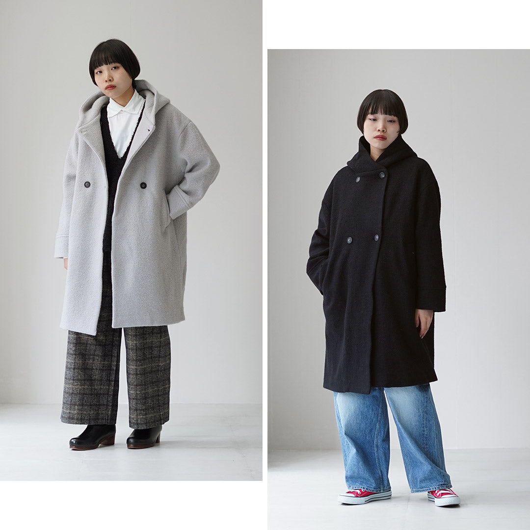 MAO MADE（マオメイド） ダブルボタン ロングフ—ディー ジャケット