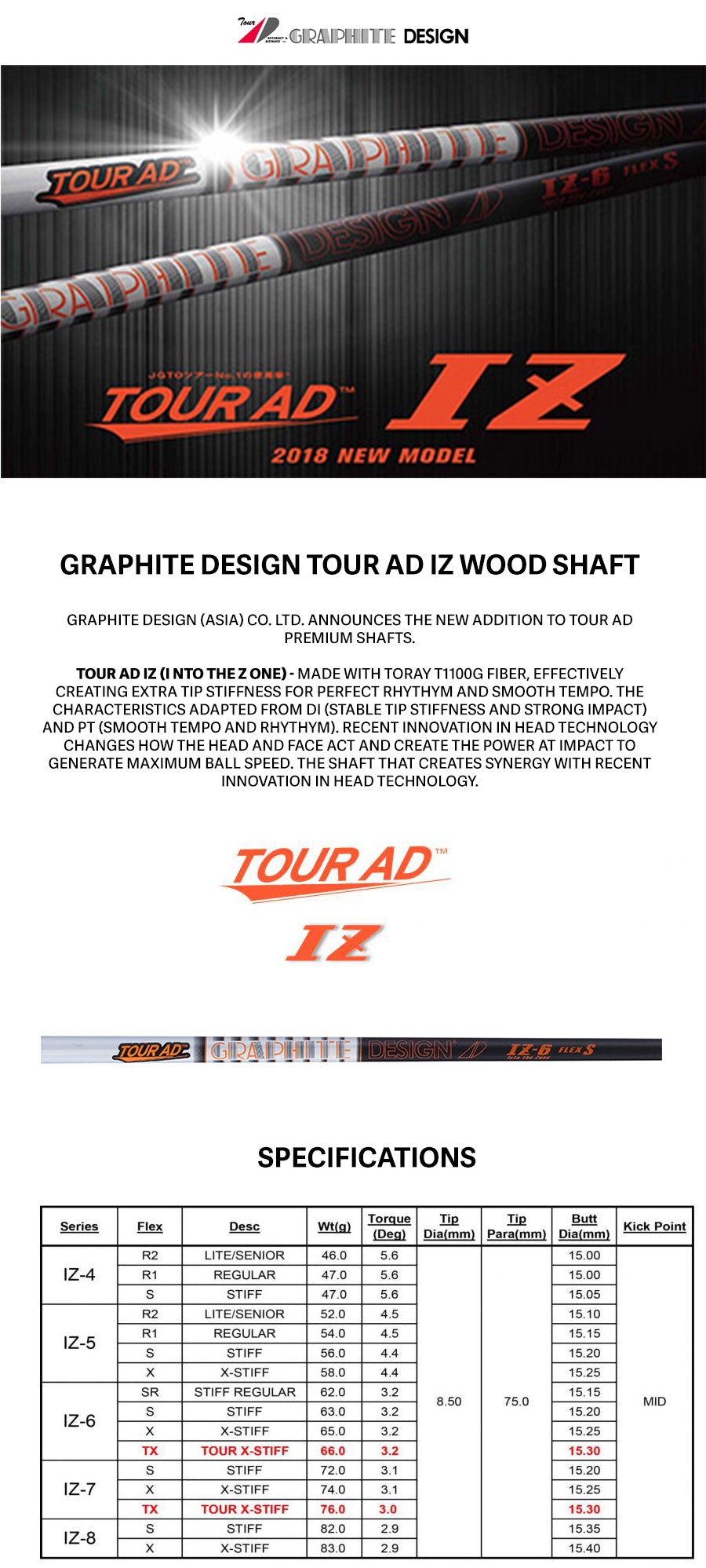Graphite Design Tour AD IZ Wood Shaft｜Greenteegolfshop – GreenTee