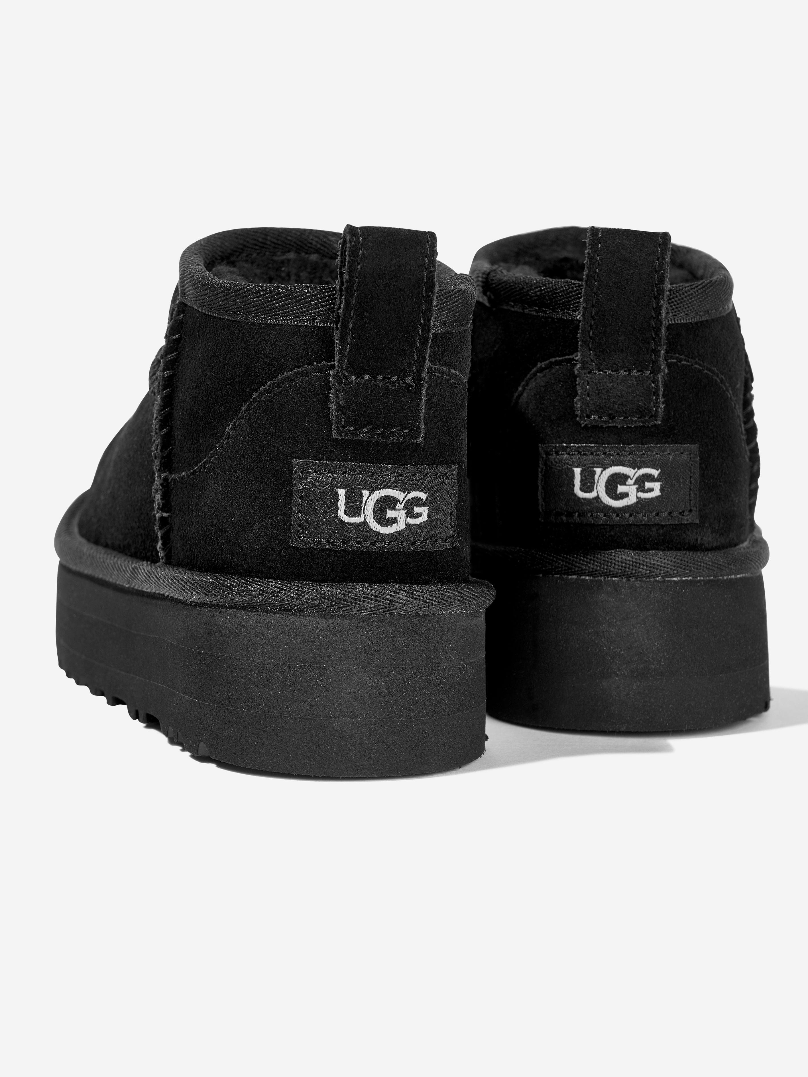 UGG Girls Classic Ultra Mini Platform Boots in Black – On Sale Now