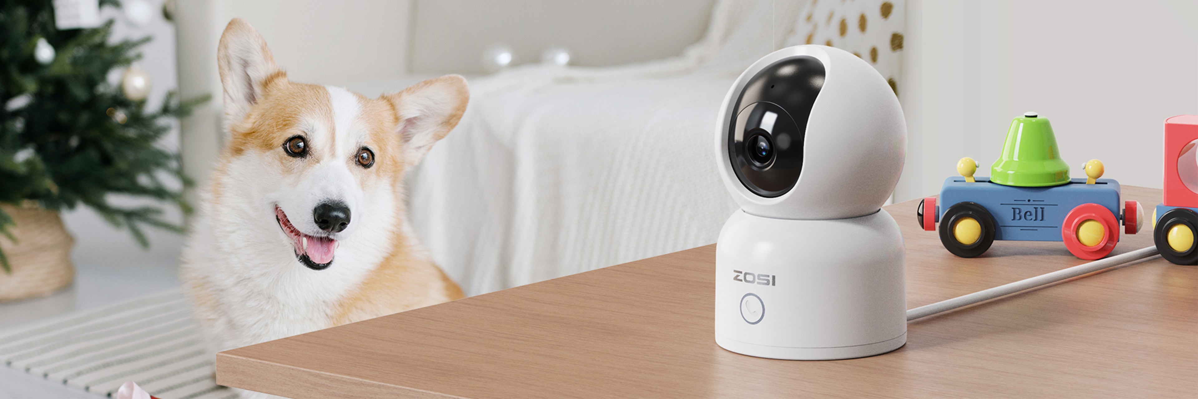 ゾシ(ZOSI) 防犯カメラ 2K 300万画素 360°PTパンチルト(首振り) 屋内