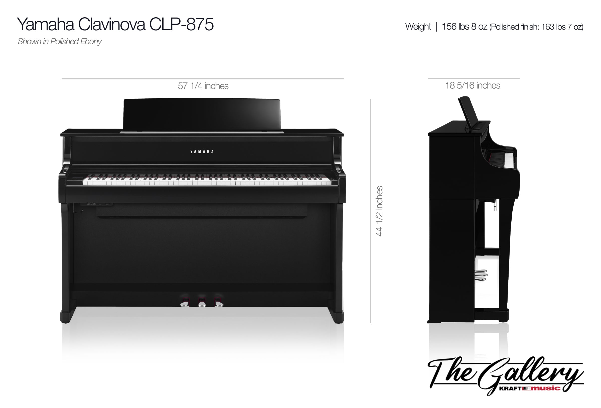Yamaha Clavinova CLP-875 Digital Piano - Rosewood – Kraft Music