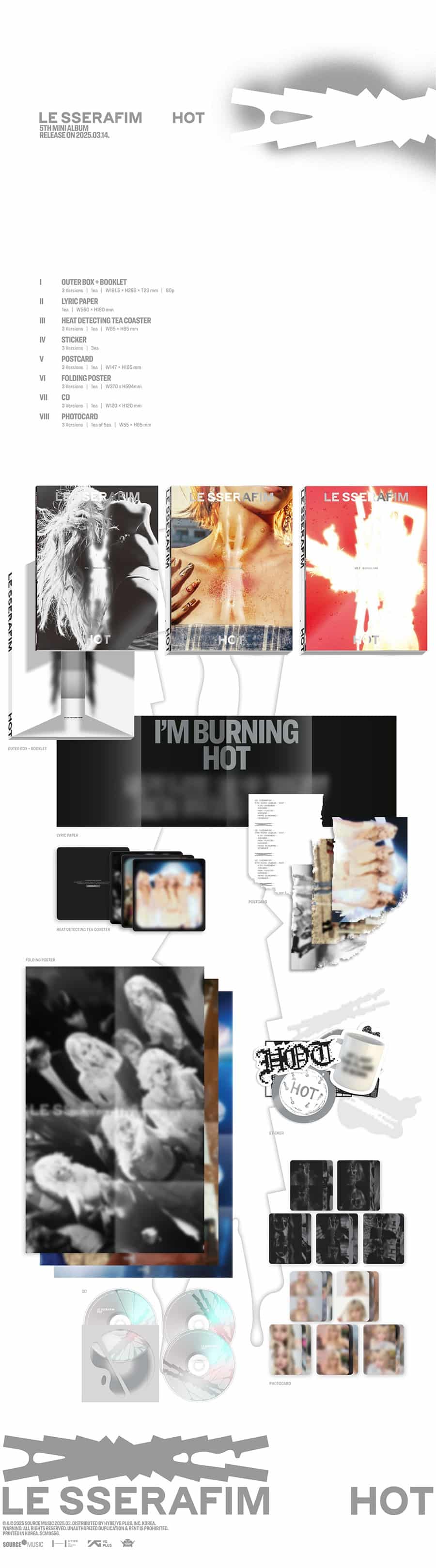 LE SSERAFIM - 5th Mini Album 'HOT' (Standard ver.) – Kpop Nabi