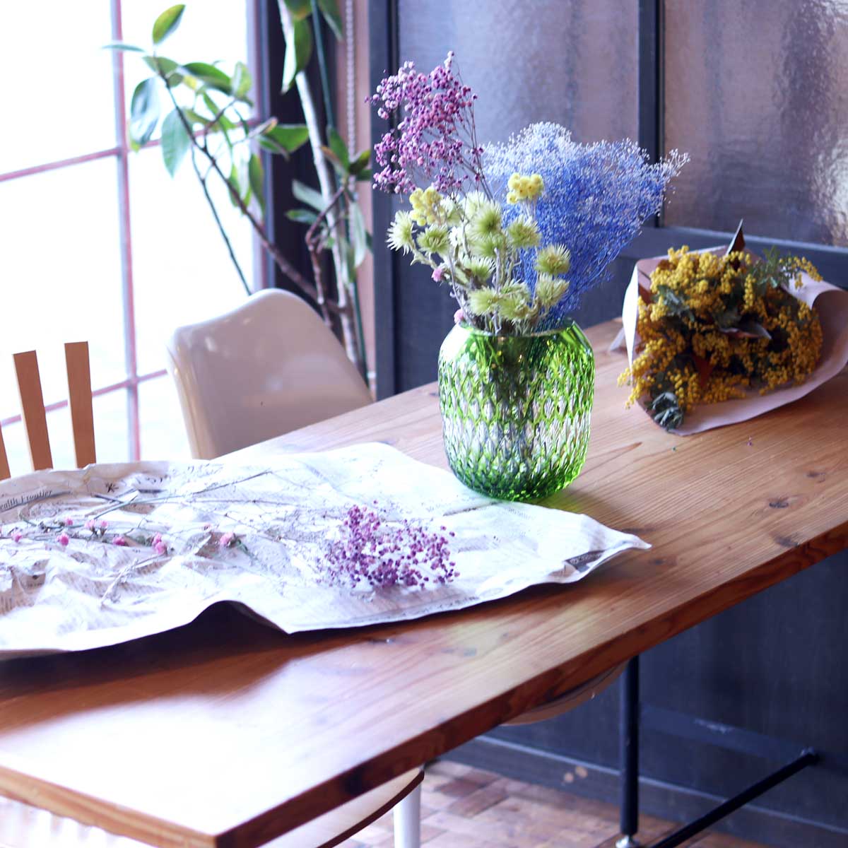 SAINT LOUIS サンルイ フラワーベース 花瓶 クリスタル ブルー SAINT