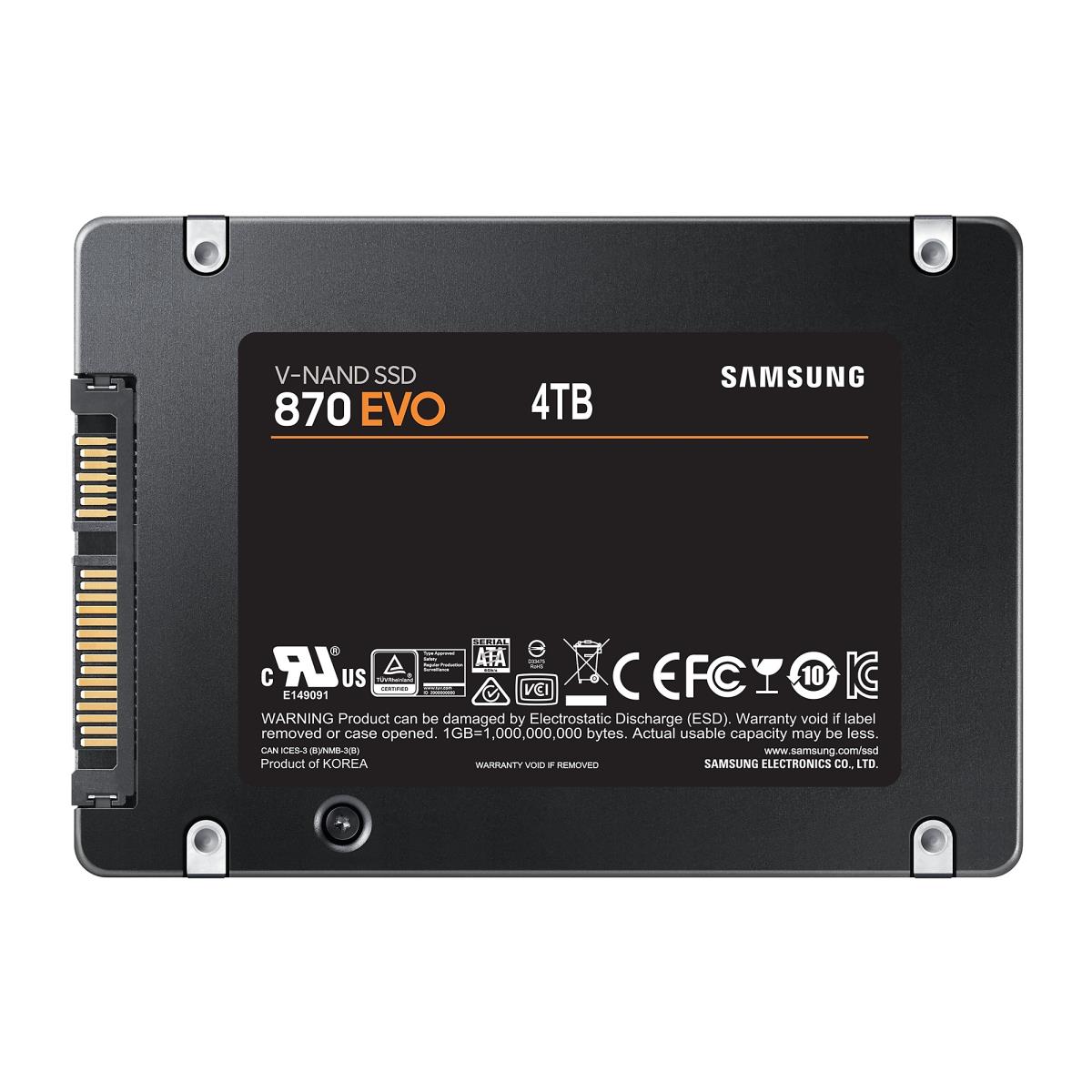 SAMSUNG SSD - 870 Evo - 4TB - 2.5in - SATA III - MZ-77E4T0B/EU
