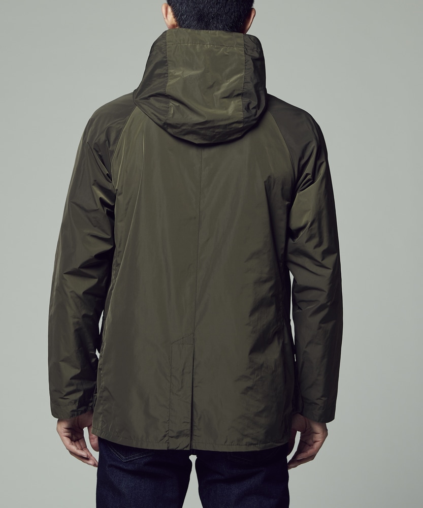 ナイロンフード付きジャケット メンズ(M オリーブ): ジャケット