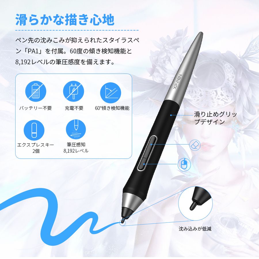 XPPen エックスピーペン Deco Pro SW 9x5インチ 有線/無線 両対応 ペン