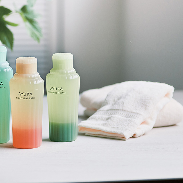 アユーラ[AYURA]の入浴料2本＆ウォッシュタオルセット｜お祝い・ギフト
