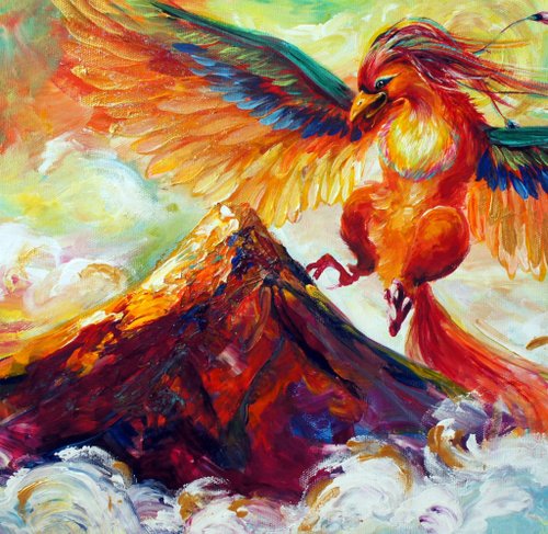 鳳凰の絵画】鳳凰 / 伝説 / 鳥 / 不死鳥 / フェニックス / 日本製 / 絵