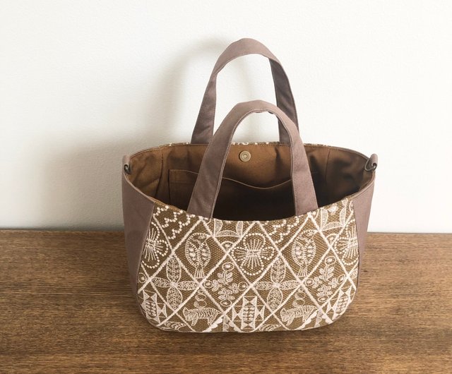 送料無料】ラウンドトート ミナペルホネンsymphony ハンドメイド