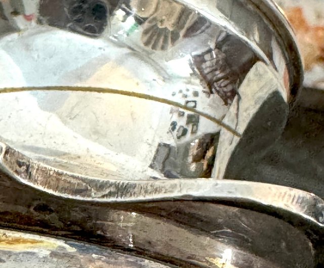 台湾 40037-美しきフランスアンティーク シルバープレート製インク壺