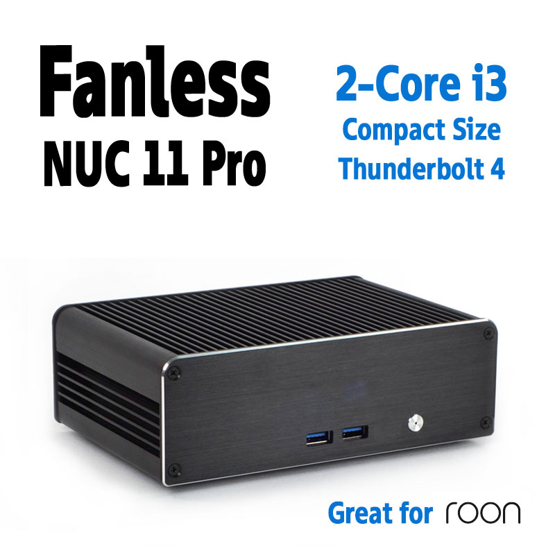 Fanless Intel NUC 11 Pro i3 in Compact Aluminium Case
