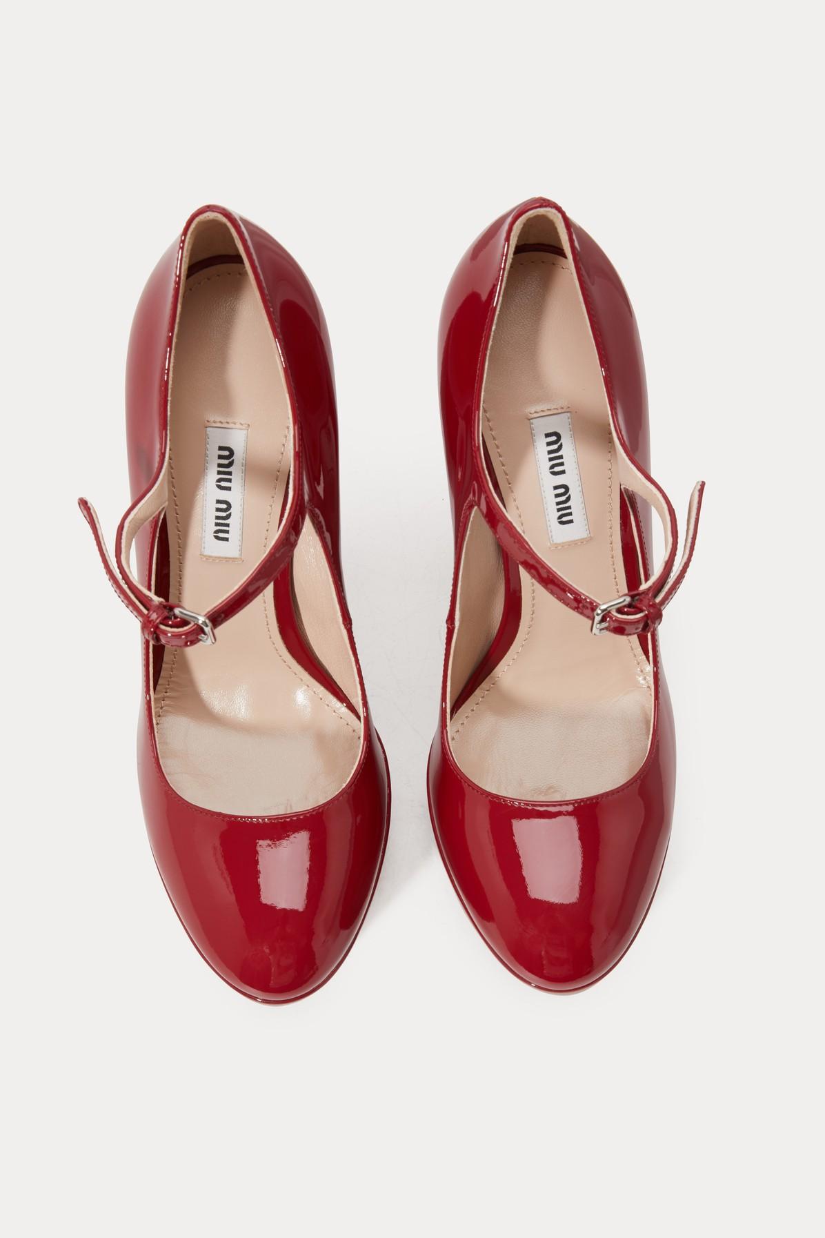 Miu Miu Mary Jane Pumps in Red | Lyst