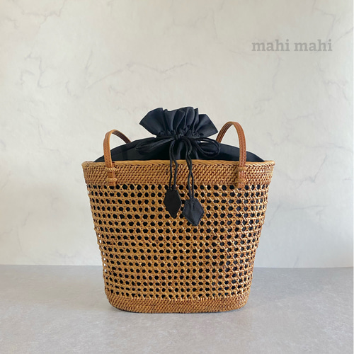 ✓肩掛けスタイル☆涼しげカジュアルに♪かごバッグ バリ島 アタバッグ