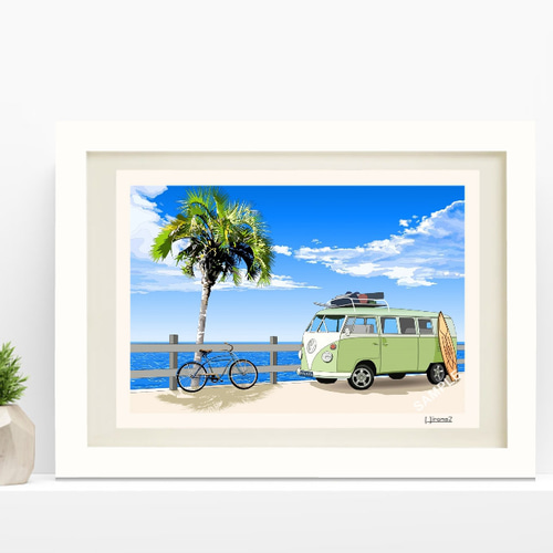 A4サイズ「ワーゲンバス」 絵画 hiroma2 通販 13981563｜Creema