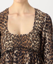 GANNI（ガニー）の「GANNI レオパード プリーツジョーゼットドレス