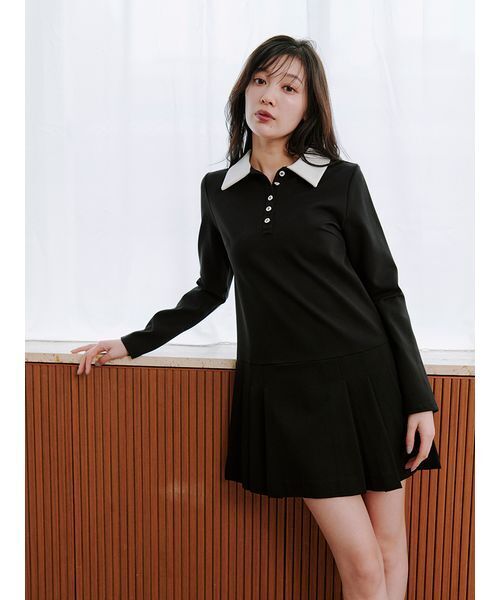 セール】衿つきプリーツカットミニワンピース（ワンピース）｜SNIDEL