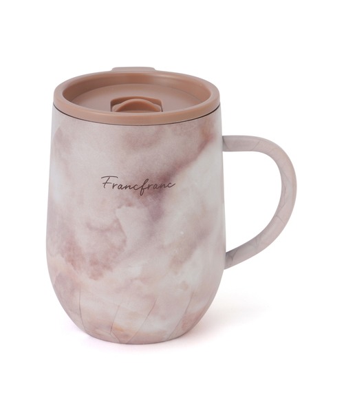 フタ付き ステンレスサーモマグ 320ml マーブル ブラウン（グラス