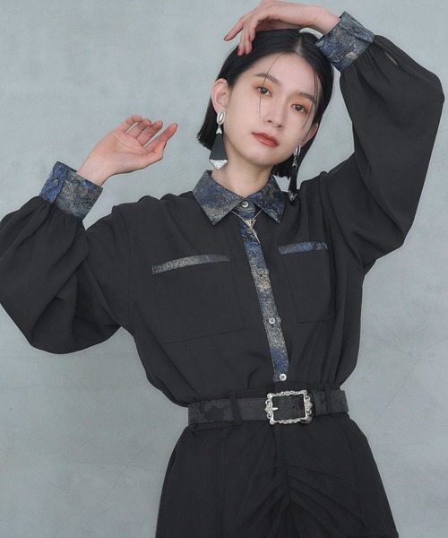 HARE（ハレ）の「ラメアートジャガードキリカエシャツ(HARE)（シャツ