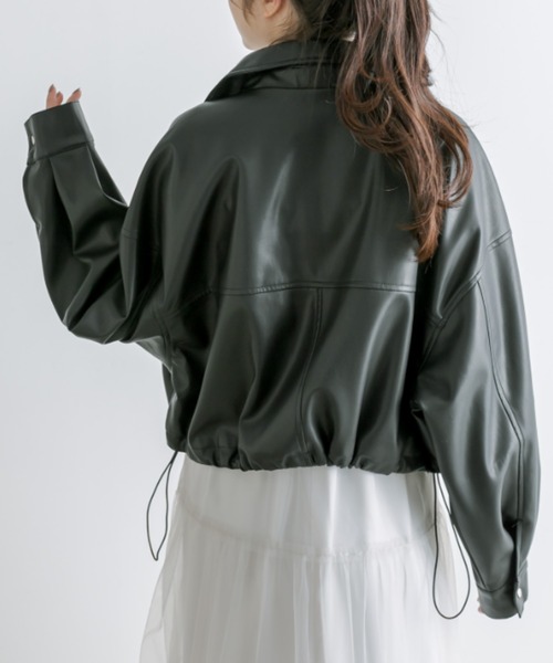 OLIVE des OLIVE（オリーブデオリーブ）の「ショート丈合皮ブルゾン