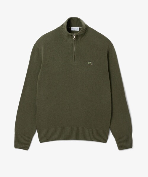 ハイネックハーフジップ ウールニットセーター（ニット/セーター