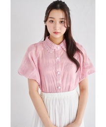 パフスリーブ」に該当するシャツ/ブラウス（ピンク/桃色系・半袖