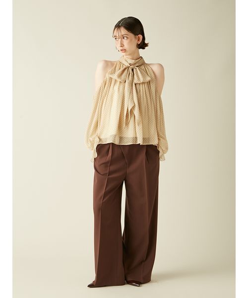 セール】【WEB限定カラー】ドレープボウタイシフォンブラウス（シャツ