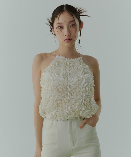 セール】ボリュームフラワーモチーフアメスリトップス（その他トップス