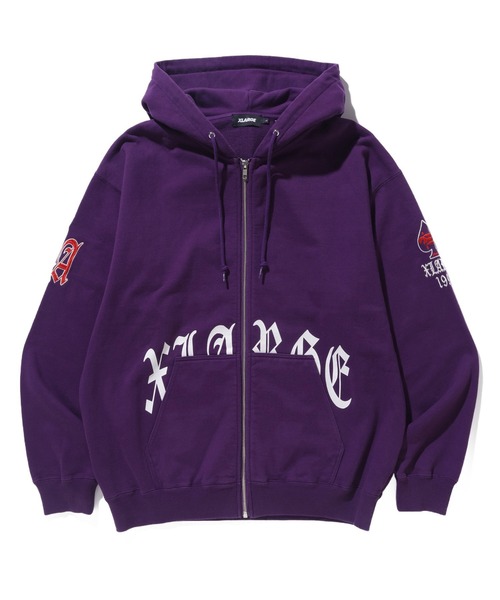 XLARGE（エクストララージ）の「OLD ENGLISH LOGO ZIP HOODED