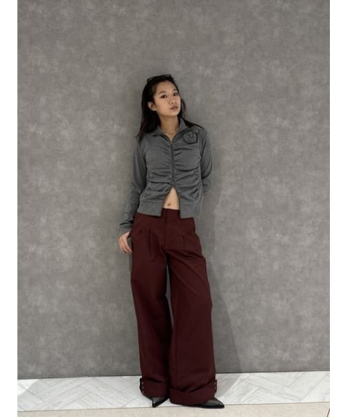 FRONT ZIP GATHER トップス（Tシャツ/カットソー）｜LAGUA GEM