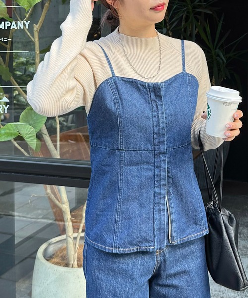 DISCOAT（ディスコート）の「デニムZIP使いビスチェ（キャミソール