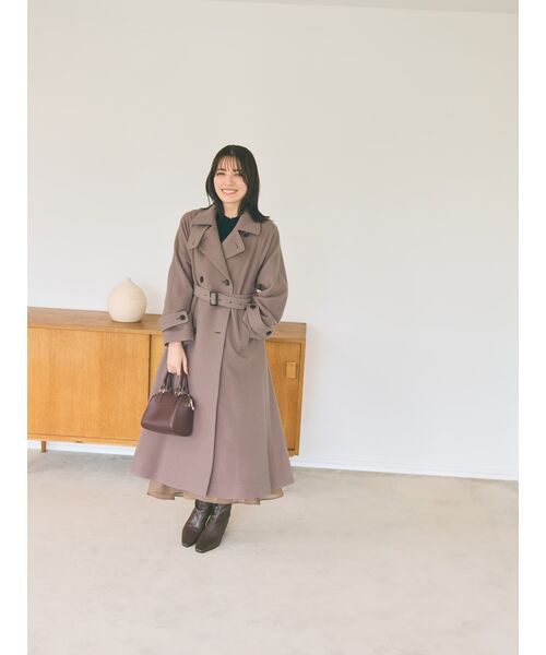 COHINA（コヒナ）の「2wayカラーバックフレアウールコート【低身長