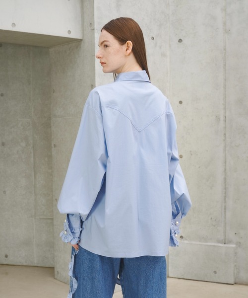 seyto（セイト）の「Long frill big collar shirt / ロングフリル