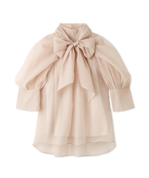 LILY BROWN（リリーブラウン）の「ラグランオーガンザボウタイブラウス