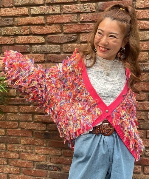 セール】【チャイハネ】カラフルループニットカーディガン