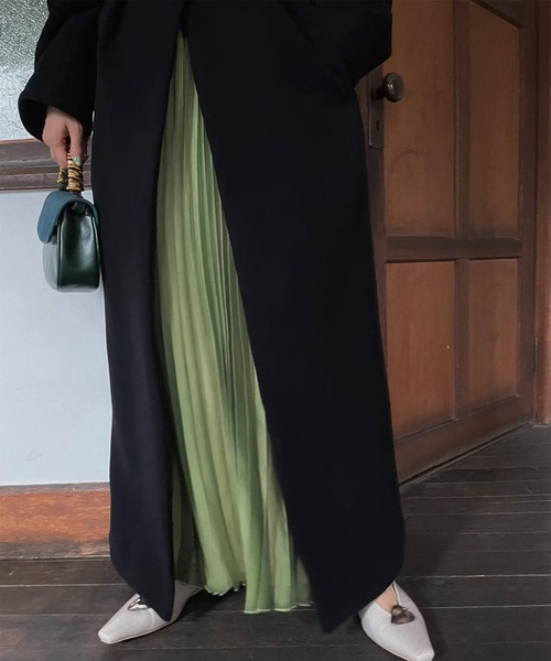 Ameri（アメリ）の「UND PLUMP SLEEVE BELTED COAT（ノーカラーコート