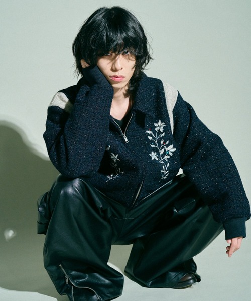 Camphor wood（カンファーウッド）の「flower embroidery lame tweed