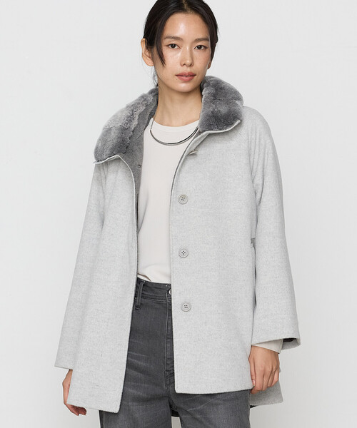 セール】アンゴラウール Aラインショートコート（その他アウター