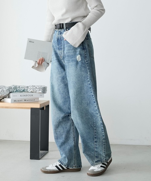 セール】【forksy.】デニムカーブパンツ（デニムパンツ）｜forksy