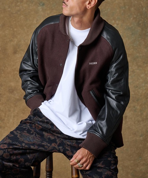 mj10345-Leather RS Award Jacket スタジャン（スタジャン）｜THEOREM
