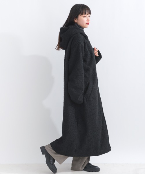 リングフェイクウールフーディーコート（チェスターコート）｜terrace