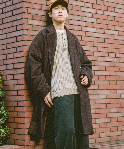 セール】ネップツイードロングコート（ダウンジャケット/コート