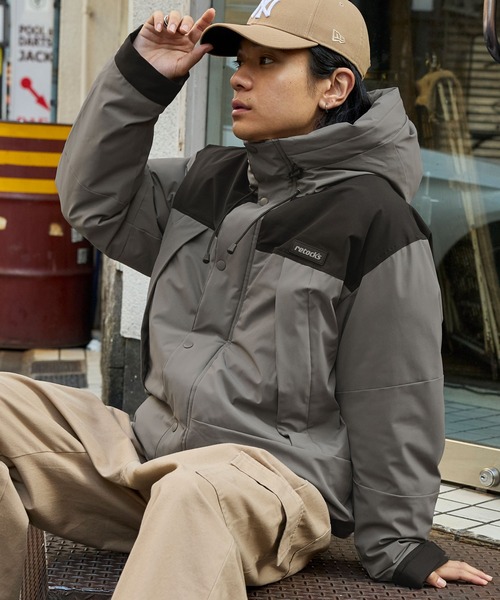 retock's】ロゴラバーネーム ビッグシルエット フード中綿ジャケット