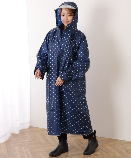 セール】軽量クリアバイザー付きレインポンチョ（レインコート
