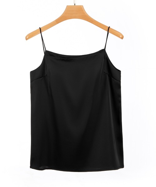 セール】【大きいサイズ有/カップ付き】サテン風 スクエアネック