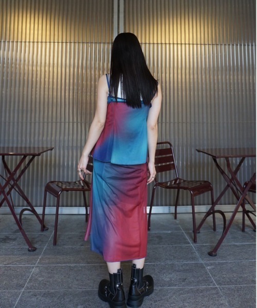 Ameri（アメリ）の「MEDI GRADIENT SHEER SET TOP（Tシャツ/カットソー