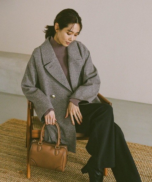 セール】軽やかストレッチ襟2WAYミドルコート/499658（チェスター