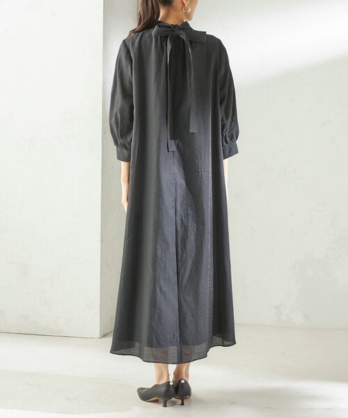 SHIPS別注】kaene:2WAY ボウタイ ロング ワンピース（セレモニー対応可