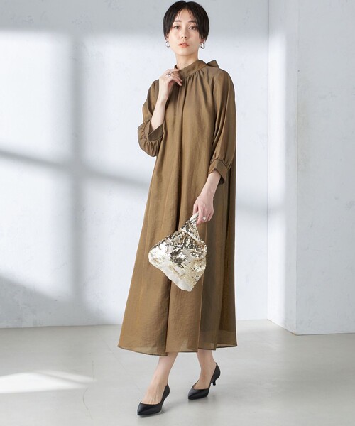 SHIPS別注】kaene:2WAY ボウタイ ロング ワンピース（セレモニー対応可