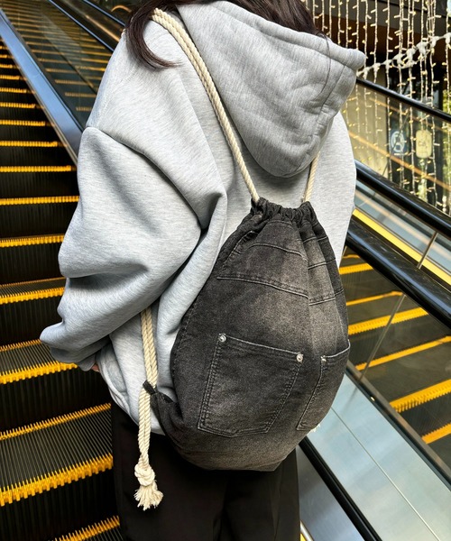 セール】DEVICE ウォッシュ デニム リュック ナップサック ボディ